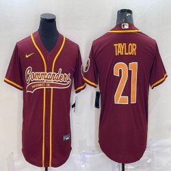 Nike Washington Commanders #21 Sean Taylor red baseball jerseys Joint name-BD