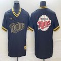 Nike Minnesota Twins blank black majestic baseball MLB jerseys big logo 02