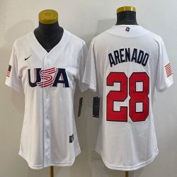 Youth 2023 World Cup #28 Arenado white USA majestic baseball jerseys 06