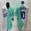 Nike Los Angeles Dodgers #10 Justin Turner green white splits majestic baseball Jerseys-BD