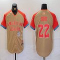 American League #22 Juan Soto Nike Cream 2024 MLB All-Star Game Limited Player Jersey 05