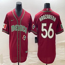 2023 World Cup Mexico #56 Randy Arozarena red majestic baseball jerseys 09