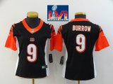 Women Nike Cincinnati Bengals #9 Joe Burrow black Color Rush Limited Jersey