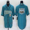 Jacksonville Jaguars blank blue baseball jerseys Joint name-BD 03