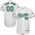 Custom Baltimore Orioles white Flexbase Authentic Collection Jersey