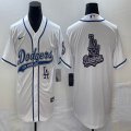 Nike Los Angeles Dodgers blank white majesitc baseball MLB jersey big logo-BD 03