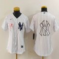 Youth Nike Yankees blank white MLB baseball Jersey -BD 13