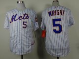 New York Mets David Wright #5 white blue stripe MLB Jerseys