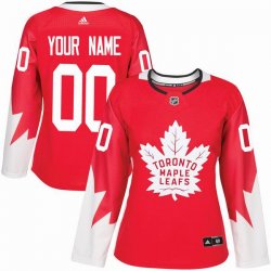 Custom 2017 Toronto Maple Leafs women red hockey jersey