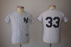 Yankees 33# MLB kids white Jerseys