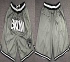 Brooklyn Nets gray nba shorts with pocket-XD