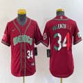 Youth 2023 World Cup Mexico #34 Fernando Valenzuela red blank majestic baseball jerseys 01