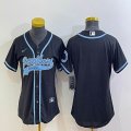 Women Nike Carolina Panthers blank dark blue baseball jerseys Joint name-BD