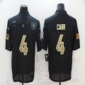 Nike Oakland Raiders #4 Derek Carr black camo Salute To Service Limited Jersey-BD