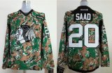 Reebok Chicago Blackhawks Saad #20 camo Green nhl Jersey