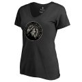 Women's Minnesota Timberwolves Fanatics Branded Black Cloak Camo V-Neck T-Shirt