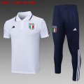 2023-2024 Italy team white blue Polo soccer uniforms with Long Trousers -C1035