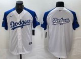 Los Angeles Dodgers blank Nike white blue fashion majestic baseball Jersey big logo-BD 04