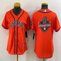 Women Nike Houston Astros blank orange baseball jerseys Champions-BD