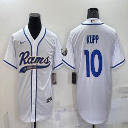 Nike Los Angeles Rams #10 Cooper Kupp white baseball jerseys Joint name-BD