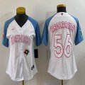 Women 2023 World Cup Mexico #56 Randy Arozarena white skyblue majestic baseball jerseys 12