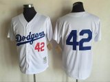 Los Angeles Dodgers 42 Robinson white throwback baseball jerseys