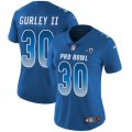 Women Nike St.Louis Rams #30 Todd Gurley II blue 2018 pro bowl Color Rush Limited Jersey