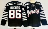 New Jersey Devils #86 Jack Hughes black Ice Hockey jersey A patch