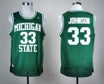 HC Michigan State Spartans Earvin Magic Johnson 33 Green College Hardwood Legends Basketball Jersey