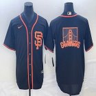 San Francisco Giants blank black majestic baseball jerseys big logo-BD 02