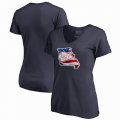 Kansas City Chiefs NFL Pro Line by Fanatics Branded Women's Banner State V-Neck T-Shirt â€“ Navy