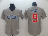 Chicago Cubs #9 Javier Baez gray majestic mlb Jersey