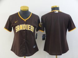 Women Nike San Diego Padres blank brown majestic baseball Jersey