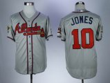 Atlanta Braves #10 Chipper Jones Grey baseball jersey-SG