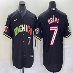 2023 World Cup Mexico #7 Julio Urias black majestic baseball jerseys 210