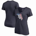 Women's Tampa Bay Rays Fanatics Branded Navy 2018 Memorial Day Banner State Plus Size V-Neck T-Shirt