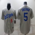 Los Angeles Dodgers #5 Freddie Freeman gray majestic baseball Jerseys-BD 01