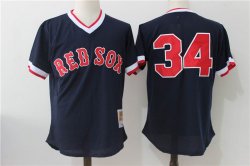 Boston Red Sox # 34 David Ortiz throwback bule baseball jersey