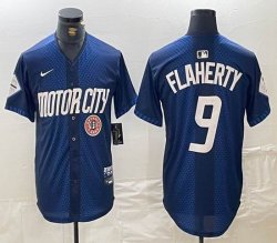 Nike Detroit Tigers #9 Jack Flaherty blue Majestic baseball jerseys city version 01