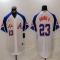 Nike Anaheim Angels #23 Michael Harris II white blue throwback majestic baseball city version