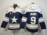 Nike Dallas Cowboys 9 Tony Romo blue white nfl Hooded Sweatshirt