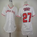 women Anaheim Angels #27 Mike Trout white MLB Jerseys