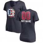 Women's Boston Bruins Fanatics Branded Navy Personalized Name and Number Banner Wave V-Neck T-Shirt