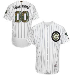 Custom Chicago Cubs white black stripe Flexbase Authentic Collection Jersey(1)