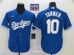 Nike Los Angeles Dodgers #10 Justin Turner Blue majestic baseball jersey