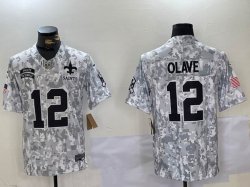 New Orleans Saints 12# Chris Olave Nike Arctic Camo 2024 Salute to Service Limited Jersey