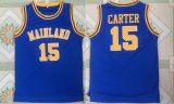 Vince Carter Mainland 15# blue High School Sewn Basketball Jersey