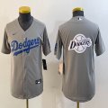 Women Los Angeles Dodgers blank gray nike majestic baseball Jersey 02