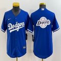 Women Nike Los Angeles Dodgers blank blue majestic baseball MLB Jersey-BD 02