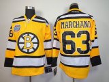 Reebok Boston Bruins MARCHAND 63 Yellow NHL hockey jerseys